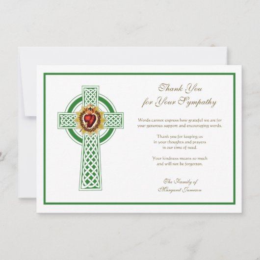 Religieuze katholieke Ierse Keltische Kruiscondole Bedankkaart (Voorkant)