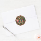 Religieuze katholieke Jezus kruisiging engelen Ronde Sticker (Envelop)
