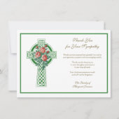 Religieuze katholieke Keltische Kruis Rozen condol Bedankkaart (Voorkant)