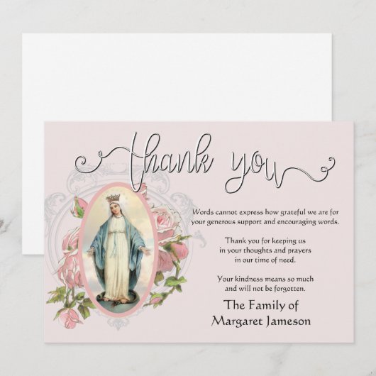 Religieuze Katholieke Maagd Maria bedankt Condolea (Voorkant / Achterkant)