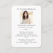 Religieuze Katholieke Maagd Maria Begrafenisgebed  Visitekaartje (Voorkant)