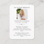 Religieuze Katholieke Maagd Maria Begrafenisgebed  Visitekaartje (Voorkant)