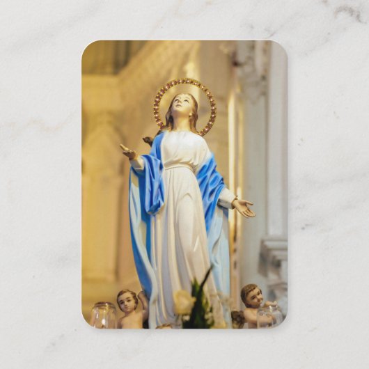 Religieuze Katholieke Maagd Maria Begrafenisgebed  Visitekaartje (Achterkant)