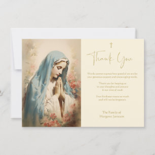 Religieuze katholieke Maagd Mary condoleances Bedankkaart