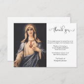 Religieuze katholieke Maagd Mary condoleances Bedankkaart (Voorkant / Achterkant)