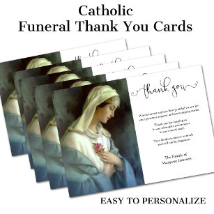 Religieuze katholieke Maagd Mary condoleances Bedankkaart