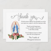 Religieuze katholieke Maagd Mary condoleances Bedankkaart (Voorkant / Achterkant)