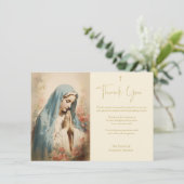 Religieuze katholieke Maagd Mary condoleances Bedankkaart (Staand voorkant)