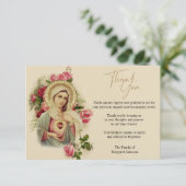 Religieuze katholieke Maagd Mary condoleances Bedankkaart (Staand voorkant)