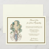 Religieuze katholieke Maagd Mary Floral condoleanc Bedankkaart (Voorkant / Achterkant)