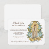 Religieuze katholieke maagd Mary Floral condolence Bedankkaart (Voorkant / Achterkant)