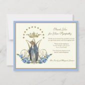 Religieuze katholieke Maagd Mary Floral Elegant Bedankkaart (Voorkant)