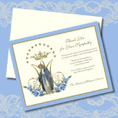 Religieuze katholieke Maagd Mary Floral Elegant Bedankkaart