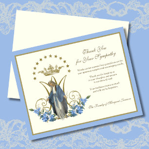 Religieuze katholieke Maagd Mary Floral Elegant Bedankkaart