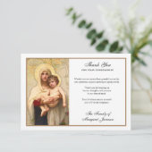 Religieuze katholieke maagd Mary Jesus condoleent Bedankkaart (Staand voorkant)