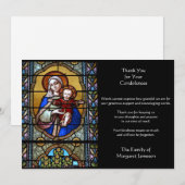 Religieuze katholieke maagd Mary Jesus condoleent Bedankkaart (Voorkant / Achterkant)