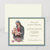Religieuze katholieke Maagd Mary Jesus Floral Bedankkaart (Voorkant / Achterkant)