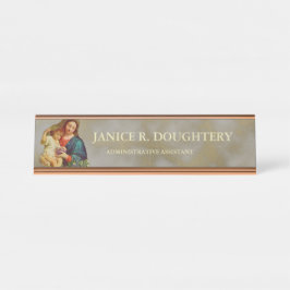 Religieuze katholieke maagd Moeder Mary Jesus Bureau Naambordje