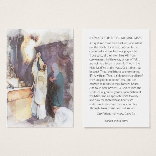 Religieuze katholieke Mass Prayer Priest Virgin Ma Visitekaartje (Voorkant /achterkant)