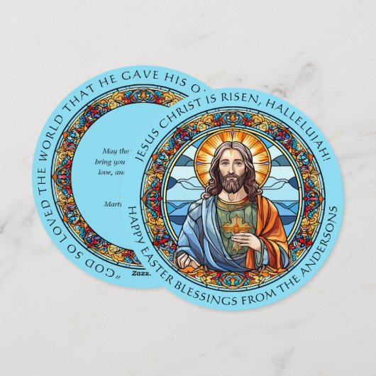 Religieuze Katholieke Paasopstanding Christus Feestdagenkaart (Voorkant / Achterkant)