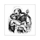 Religieuze katholieke Sint-Jozef en Child Jesus Ru Rubberstempel (Afrduk)