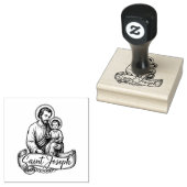 Religieuze katholieke Sint Jozef en Kind Jezus Rubberstempel (Gestempeld)