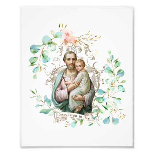 Religieuze katholieke St. Joseph Child Jesus Foto Afdruk (Voorkant)