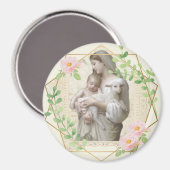 Religieuze katholieke verslaafde Maagd Mary Jesus Magneet (Voorkant / Achterkant)