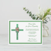 Religieuze Keltische Geknoteerde Rozen condoléance Bedankkaart (Staand voorkant)