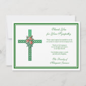 Religieuze Keltische Geknoteerde Rozen condoléance Bedankkaart (Voorkant)