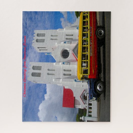 Religieuze kerk Samoa.kerstgroeten Legpuzzel (Verticaal)