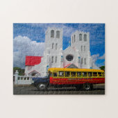Religieuze kerk Samoa. Legpuzzel (Horizontaal)