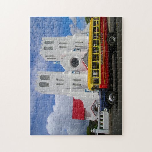 Religieuze kerk Samoa. Legpuzzel (Verticaal)