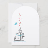 Religieuze kerk We gaan naar het Chapel Wedding Kaart (Achterkant)