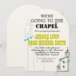 Religieuze kerk We gaan naar het Chapel Wedding Kaart