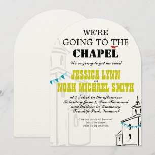 Religieuze kerk We gaan naar het Chapel Wedding Kaart