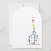 Religieuze kerk We gaan naar het Chapel Wedding Kaart (Achterkant)