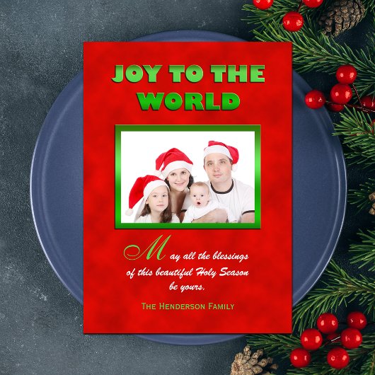 Religieuze Kerst Familie Foto Flat Kaart