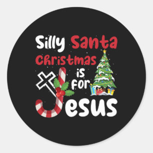 Religieuze Kerst Gekke Kerstmis is voor J Ronde Sticker