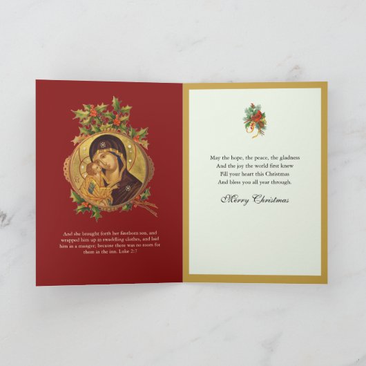 Religieuze kerst Jezus Maagd Mary  Feestdagen Kaart (Binnen)