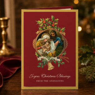 Religieuze kerst Jezus Maagd Mary Joseph Poem Feestdagen Kaart