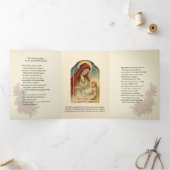 Religieuze kerst Jezus Maagd Mary Poem Drieluik Wenskaart (Binnen)