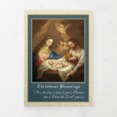 Religieuze kerst Jezus Maagd Mary Poem Tri-Fol Drieluik Wenskaart (Cover)