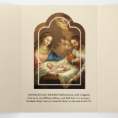 Religieuze kerst Jezus Maagd Mary Poem Tri-Fol Drieluik Wenskaart (Binnenkant midden)