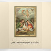Religieuze kerst Jezus Maagd Mary St Joseph Drieluik Wenskaart (Binnenkant midden)