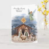 Religieuze kerst Jezus Mary Joseph Waterverf Kaart (Gele Bloem)