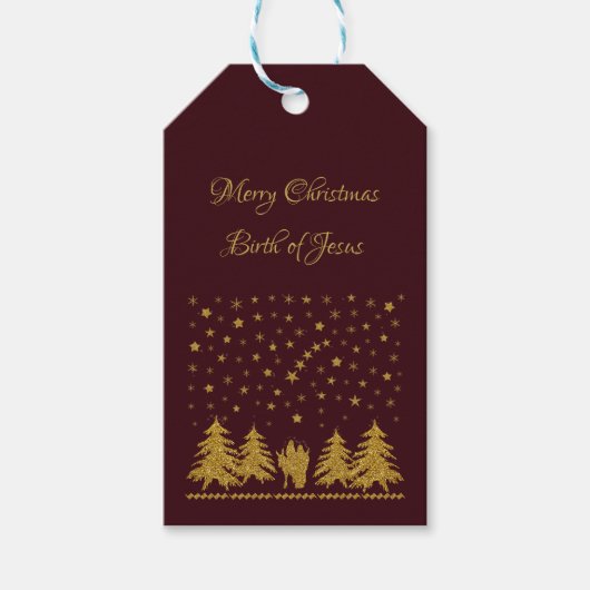 Religieuze Kerst Maagd Maria, St. Jozef, Jezus Cadeaulabel (Voorkant)