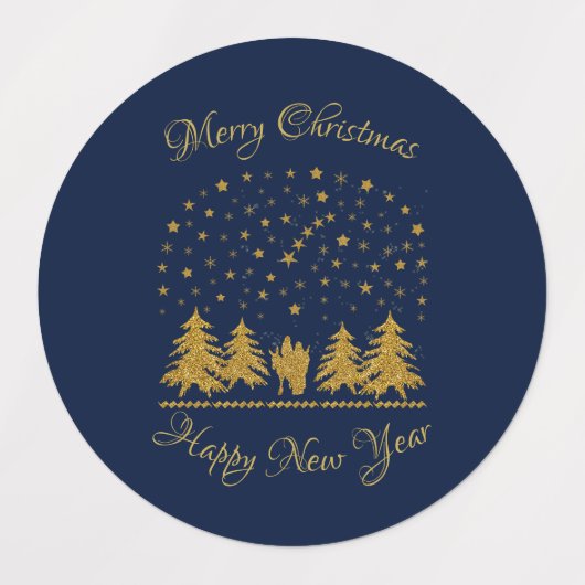 Religieuze Kerst Maagd Maria, St. Jozef, Jezus Labels (Design 1)