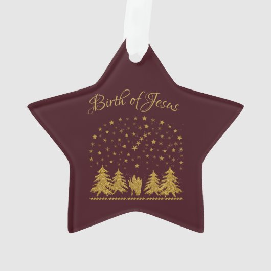 Religieuze Kerst Maagd Maria, St. Jozef, Jezus Ornament (achterkant)