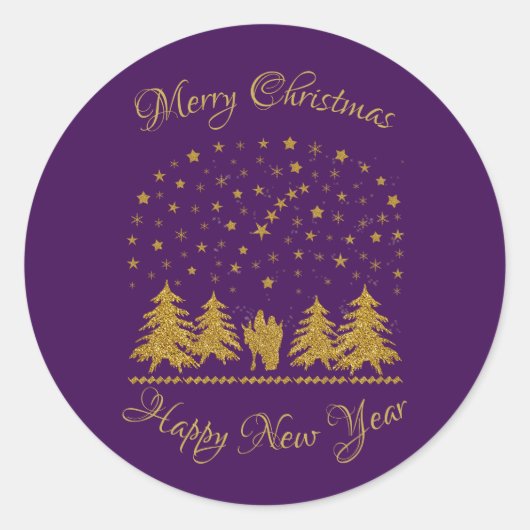 Religieuze Kerst Maagd Maria, St. Jozef, Jezus Ronde Sticker (Voorkant)